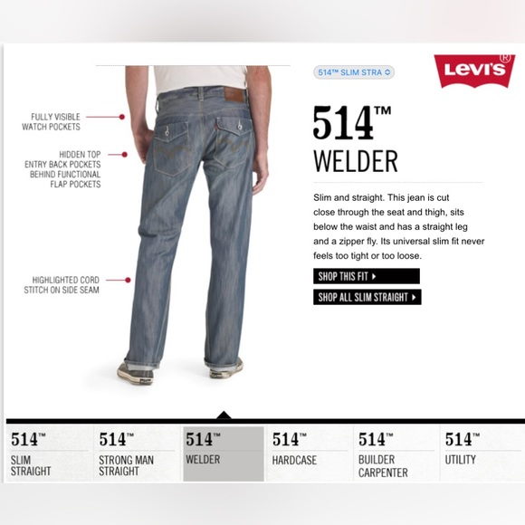 LEVIS Welder jeans. Size: 30x30 in Color “Welder Sail”. Size 30x30. GUC. - Picture 3 of 17